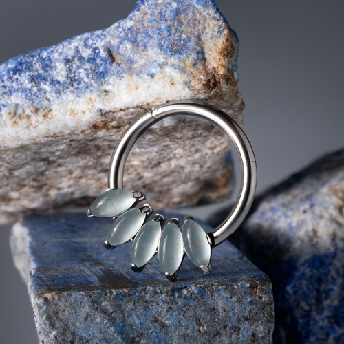 Кольцо-кликер 5K Iris Moonstone 1.2 мм (16 G) фото 4